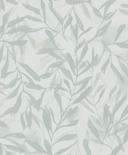 Non-woven tapet i hvid grøn blade blad look vintage blomster natur 