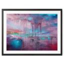 Póster Lluvia violeta sobre niebla azul - Schmucker
