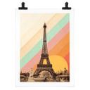 Póster Bodart - Torre Eiffel retro con arco iris