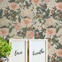 Papel pintado Floral con mariposas gris verde - Papel pintado no tejido con flores claras