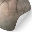 Muursticker Bosmagie in de ochtendnevel Beige - Ms Tiff - Rond