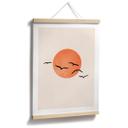 Póster Aves migratorias volando hacia el sol - Kubistika