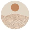 Vinilo decorativo Amanecer sobre el desierto abstracto - Playell - Redondo