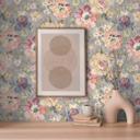 Vintage pastelfarvet blomstertapet - tapet med blomstermønster retro - ikke-vævet tapet