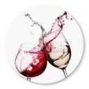 Plateau de table en verre - Verres à vin - Rond