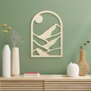 Decoración en madera álamo - montañas en la ventana