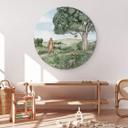 Tableau sur alu-Dibond rond Kikki Belle - Ours et Abeilles