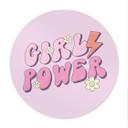 Póster Girl Power Retro Lettering Morado - Redondo