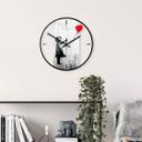Wanduhr aus Glas - Banksy - Girl with the red balloon Ø30 cm