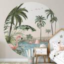 Fototapet - Rundt Kikki Belle - Flamingo Oasis - vliesetapet/selvklæbende non-woven tapet