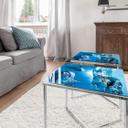 Plateau de table en verre - Dauphins sous l'eau - Carré  - 60x60 cm