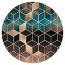 Vinilo decorativo Fredriksson - Geometría verde dorada - Redondo