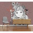 Livingwalls papier peint photo ARTist Catgirl rouge