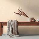 beige cremefarvet tapet med plantemønster - non-woven med let tekstur
