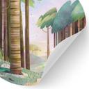 Vinilo decorativo Bosque soleado con ciervos - DigitalArtsi - Redondo