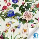 Tapet med blomster i farver på creme - ikke-vævet blomstertapet - tapetsering uden klister