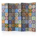 Rumdeler - Farverig mosaik, 5-delt - 225x172 cm