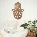 Decoración en madera caoba - Mano Yoga Hamsa