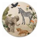 Cuadro de madera Goed Blauw - Jungle babies - Round