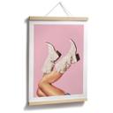 Póster Vaquera con botas de purpurina en rosa - Vértigo Artegraphy