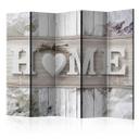 Screen room divider - Love creates a home, 5-delt - 225x172 cm
