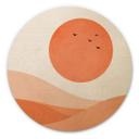 Cuadro de madera Paisaje armonioso naranja - Cubistika - Redondo