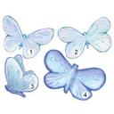 Sticker mural Papillons dessinés à la main violet-bleu 4 pièces