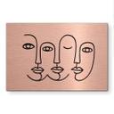 Geborsteld Alu-Dibond met goud-, zilver- & kopereffect - Line Art gezichten - Treechild
