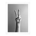 Póster en blanco y negro | Mano de la Victoria - Signo de paz y victoria - Bühler