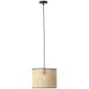 Pendelleuchte Toni, beige, 174 x 30 cm, Rattan Pendellampe, dimmbar