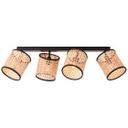 Spotbalken Toni, beige, 21 x 67 cm, Rattan Deckenspots, dimmbar