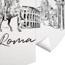 Fototapet - Rundt Love your City - Roma Sort og hvid - vliesetapet/selvklæbende non-woven tapet