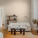 Non-woven Skandi tapet - fint stribemønster i terracotta- og naturfarve