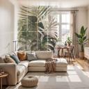 Separador de ambientes, biombo, pantalla de privacidad colgante Hojas tropicales - Boho - Haase