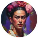 Tapet cirkel Treechild - Portrait of Frida - vliesetapet/selvklæbende non-woven tapet