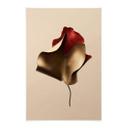 Póster de tela Hoja elegante en dorado y rojo - Alma