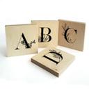 Letras de madera letras piedras alfabeto floral