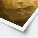 Póster Montañas doradas al atardecer - Goed Blauw