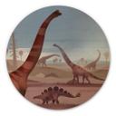 Væg cirkel træ Braun - I dinosaurernes land