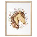 Póster con retrato floral de caballo | Arte animal para los amantes de los caballos
