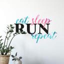 Wallsticker - Eat Sleep Run Repeat bunt
