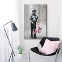 Canvasbillede Banksy - Police Guard Pink Balloon Dog