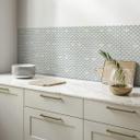 Azulejos Adhesivos Boho - abanico eucalipto rojo y dorado - lote de 12