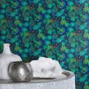 Papier peint intissé Rasch, papier peint à motifs Salsa bleu azur
