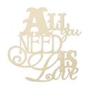 Træbogstaver - All you need is love - Poppel