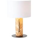 Tischleuchte Joshua, braun, ⌀ 30 cm, Textil Nachttischlampe, dimmbar