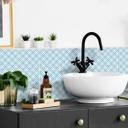 Azulejos Adhesivos a cuadros en azul y blanco - lote de 12