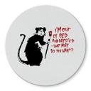 Tableau sur verre rond Banksy - Out Of Bed