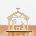 Decoración navideña de madera - Belén para colocar - Cuna de Navidad - Álamo