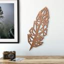 Decoración en madera de caoba - Pluma de origami
